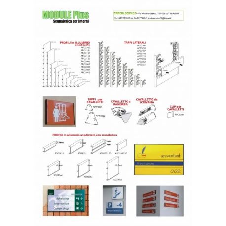 Segnaletica direzionale in alluminio per interno ed esterno Catalogo tecnico