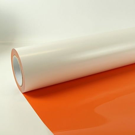 Termotrasferibili colorati da taglio in PU bobina da cm.50X25mt. Cod. 415 colore orange